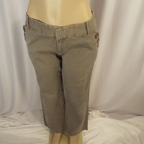 Merino Women's low rise flat front khaki pants w 3 button design front pockets - Picture 1 of 6